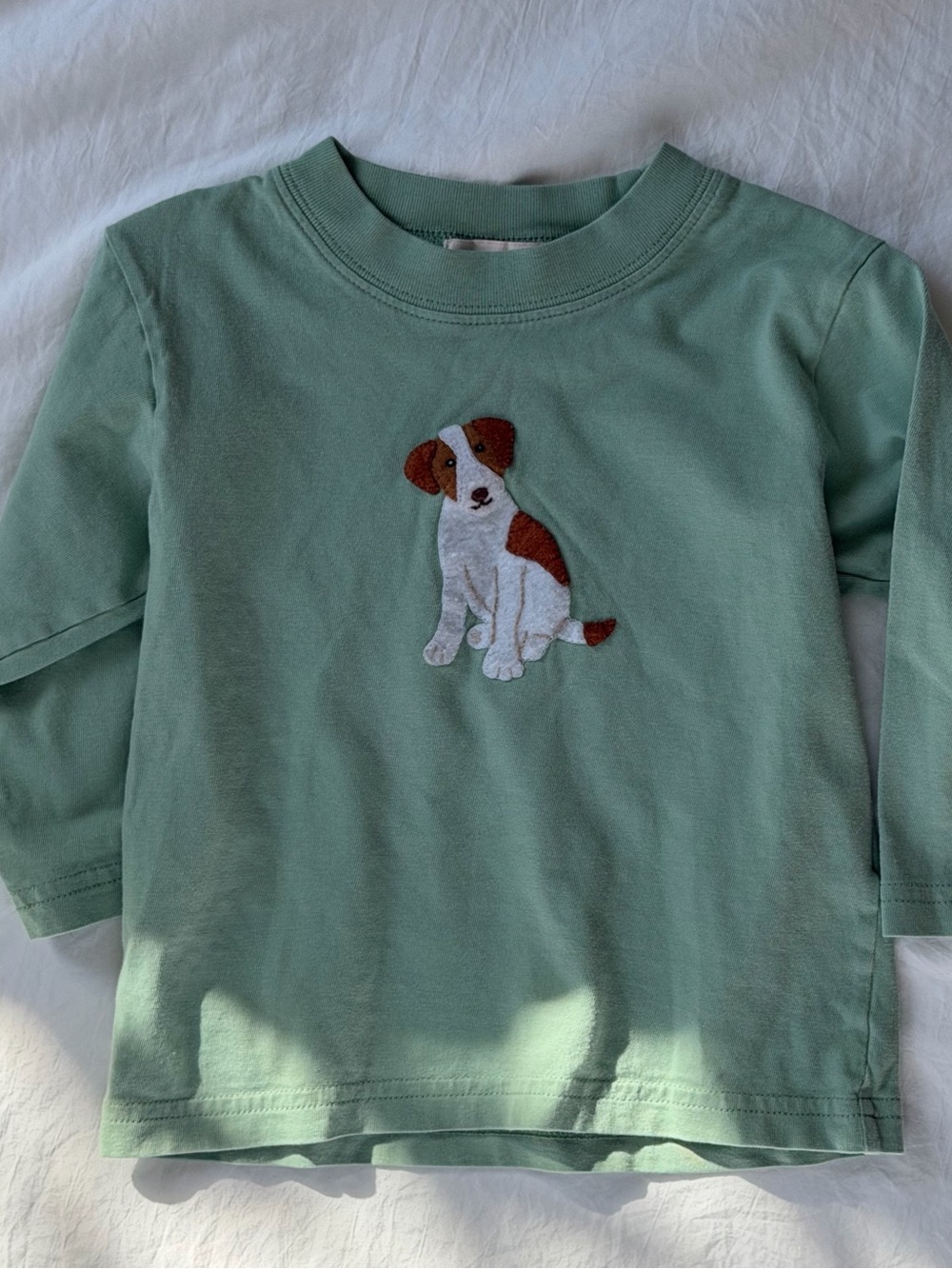 Baby Luigi 24M Green Puppy Dog Appliqué Long Sleeve Shirt Boutique